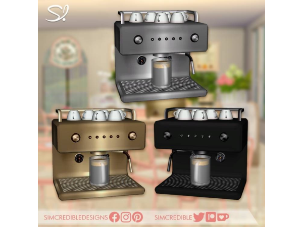 Alpha Cafe Botanique Small Coffee Maker [Functional] - The Sims 4 Custom Content