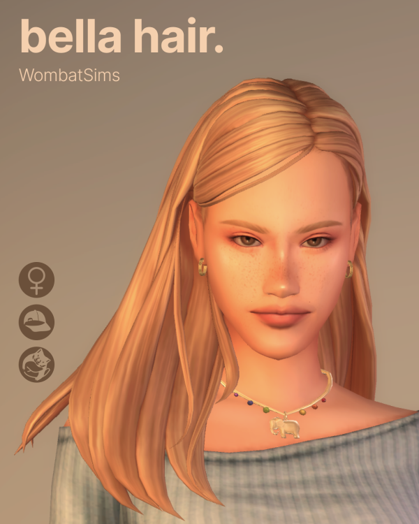 Maxis Match Bella Hair by simsfinds - The Sims 4 Custom Content