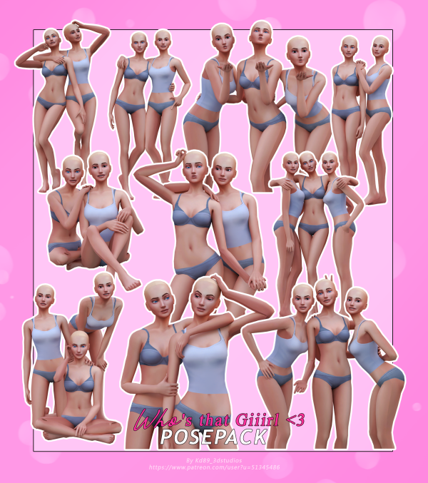 Mix Who's that Girl p2 Pose Pack きしん by simsfinds - The Sims 4 Custom Content