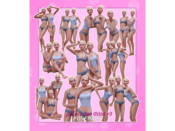Mix Who's that Girl p2 Pose Pack きしん by Kd - The Sims 4 Custom Content