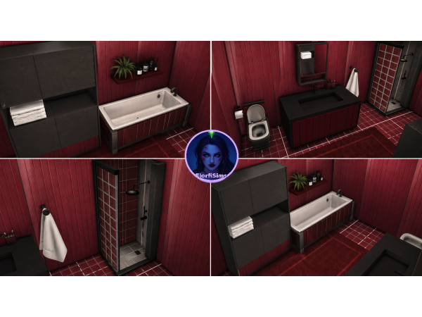 Maxis Match Teresha Collection Furniture Bathroom by FlorfiSims - The Sims 4 Custom Content