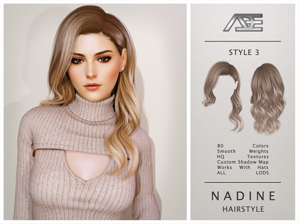 Alpha Nadine Hairstyle Style 3 - The Sims 4 Custom Content