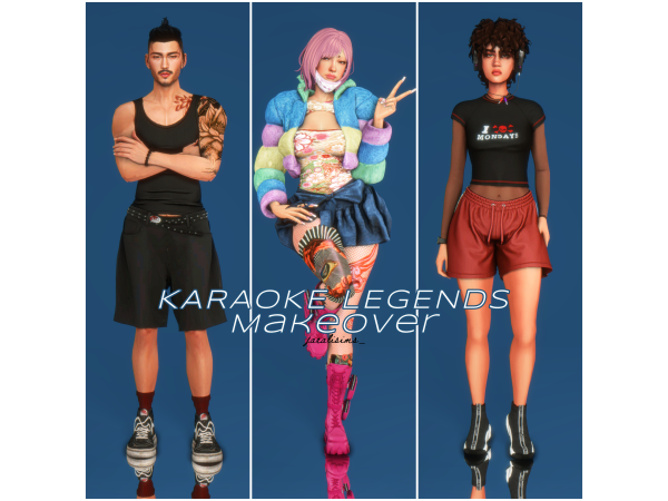 Mix Townie makeover Karaoke Legends by jaealisims - The Sims 4 Custom Content