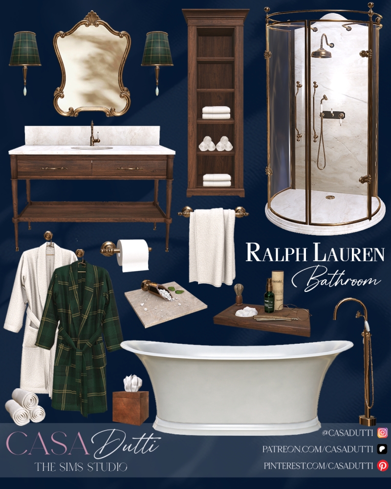 Alpha Ralph Lauren Bathroom by casadutti - The Sims 4 Custom Content