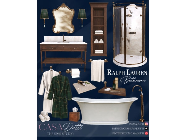 Alpha Ralph Lauren Bathroom - The Sims 4 Custom Content
