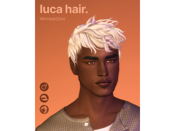 Maxis Match Luca Hair by WombatSims - The Sims 4 Custom Content