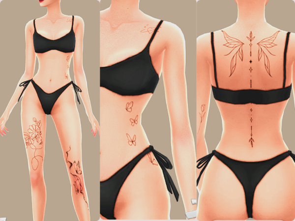 Mix Soft Ink Tattoo Set by Maycerise - The Sims 4 Custom Content