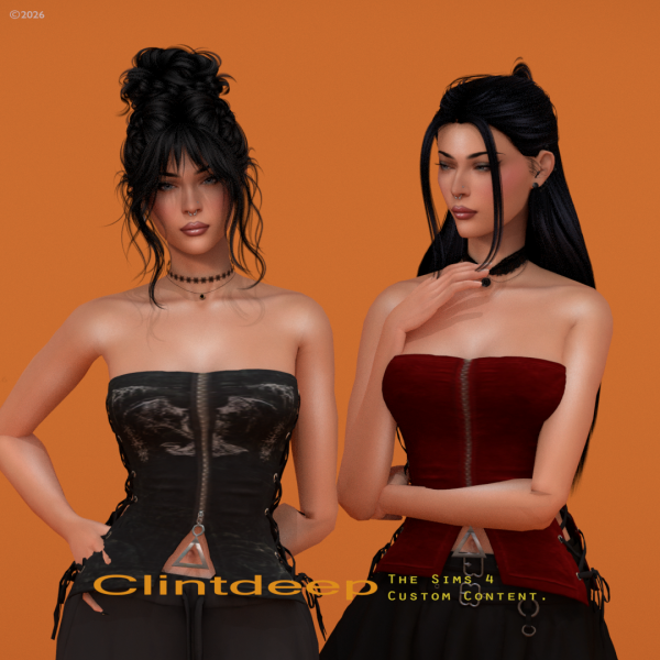 Alpha Clintdeep Camille Corset Lace up by clintdeep - The Sims 4 Custom Content