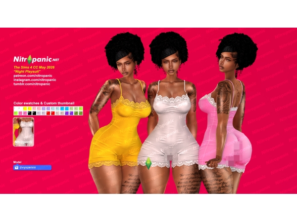 Alpha Nitropanic_Night Playusit - The Sims 4 Custom Content