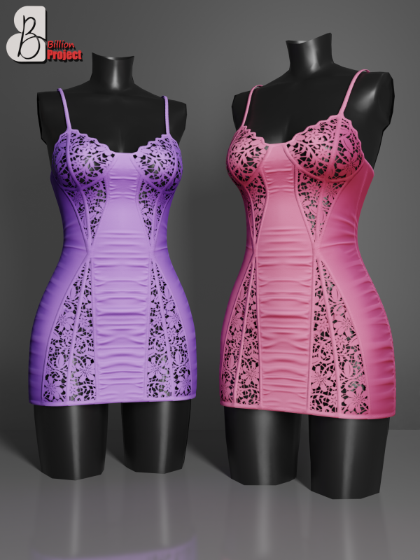 Alpha BillionProject Tressa Mini Dress by billion_project666 - The Sims 4 Custom Content