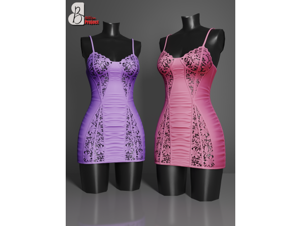 Alpha BillionProject Tressa Mini Dress - The Sims 4 Custom Content