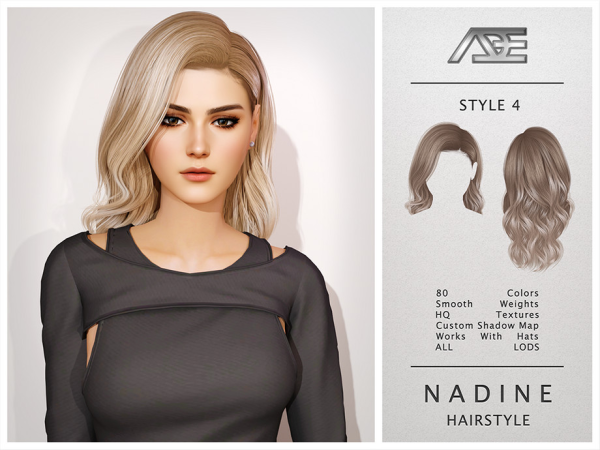 Alpha Nadine Hairstyle Style 4 - The Sims 4 Custom Content