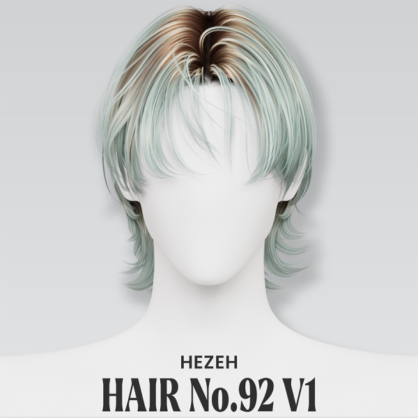 Alpha [Hezeh]Hair No92 V1 by hezeh - The Sims 4 Custom Content