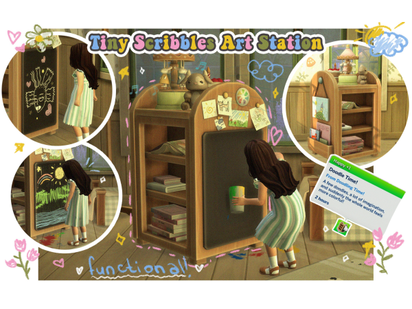 Maxis Match Tiny Scribbles Art Station by Tamsie - The Sims 4 Custom Content