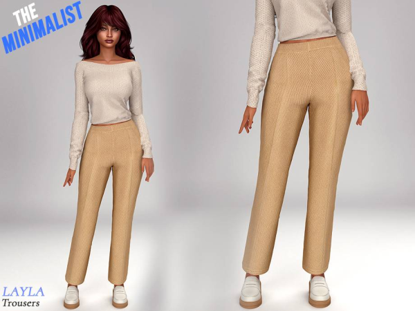 Alpha curseforge Avenue Trousers (the minimalist collection) by layla - The Sims 4 Custom Content