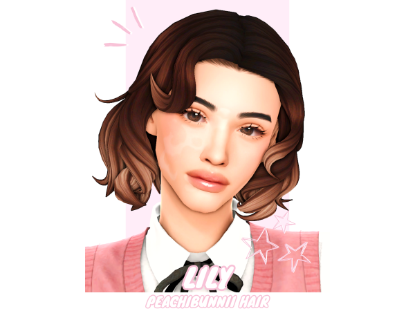 Maxis Match Lily Hair by Peachibunnii - The Sims 4 Custom Content