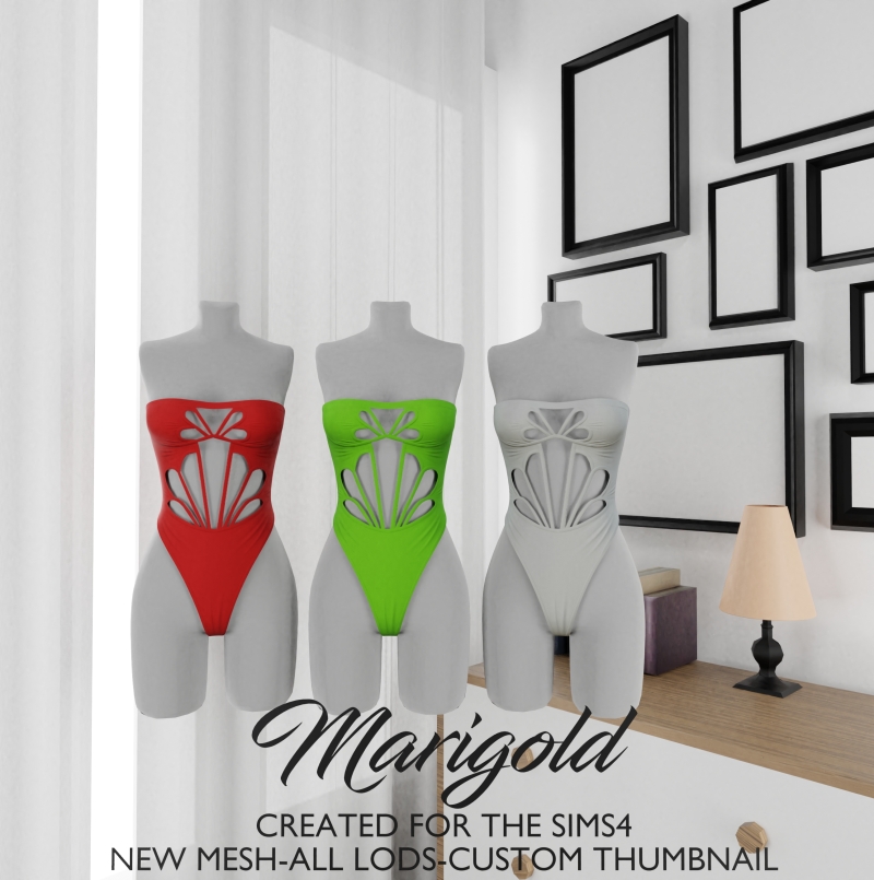 Alpha MARIGOLD TS4_ELIE JUMSUIT by marigoldsims - The Sims 4 Custom Content
