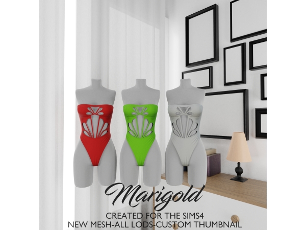Sims 4 Alpha Lingerie CC: MARIGOLD TS4_ELIE JUMSUIT