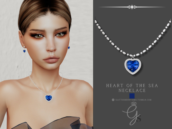 Alpha PATREON Heart of the Sea Necklace by Glitterberryfly - The Sims 4 Custom Content