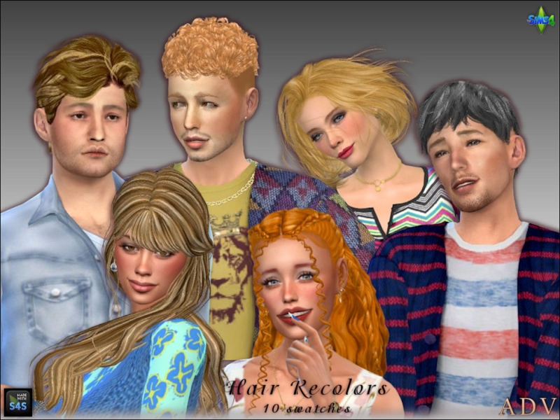 Alpha Hair recolors by artedellavita_mabra - The Sims 4 Custom Content
