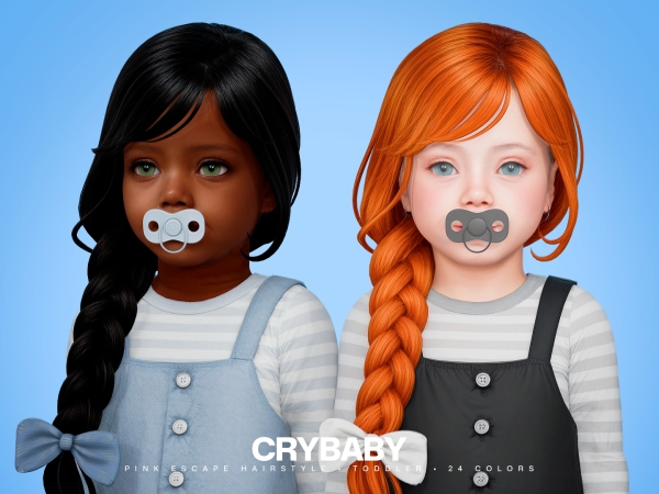 Maxis Match CRYBABY Pink Escape Hairstyle I Toddler - The Sims 4 Custom Content