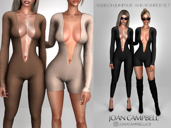 Sims 4 Alpha Jumpsuits CC: ADDISON ROMPER AND JUMPSUIT SET by Joan_Campbell_Beauty_