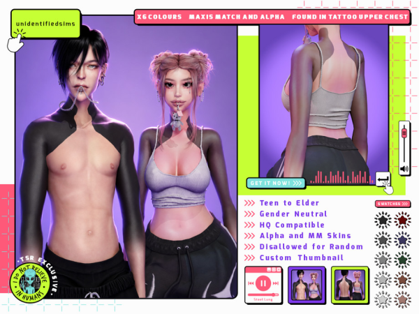 Mix Steel Lung Tattoo - The Sims 4 Custom Content
