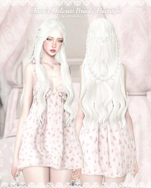 Maxis Match Anna's Delicate Braids by simsfinds - The Sims 4 Custom Content