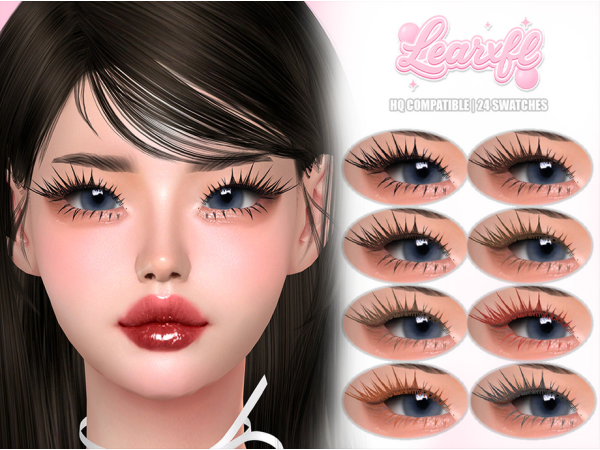 Mix Spiky Wisp 3D Eyelashes by Learxfl - The Sims 4 Custom Content