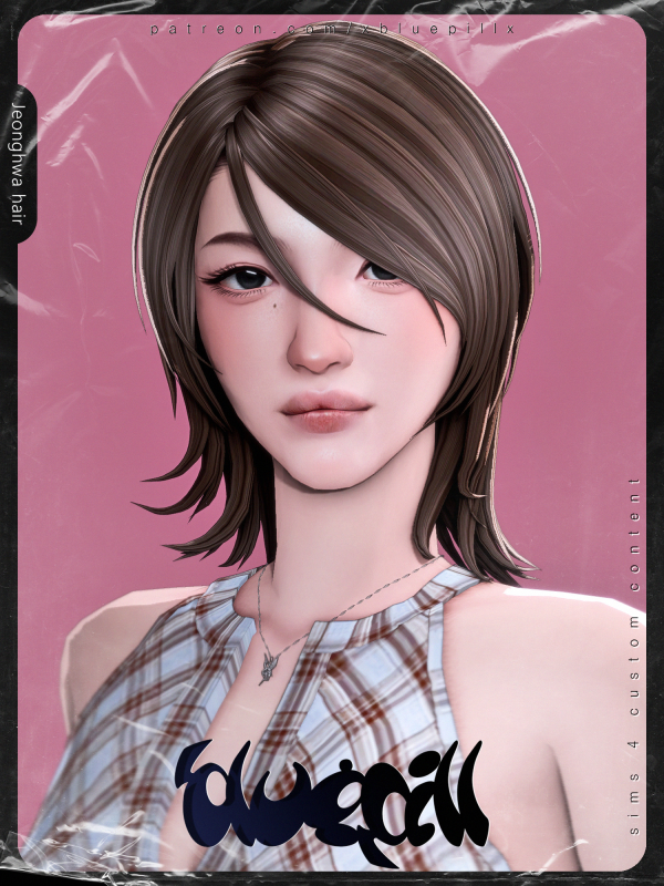 Maxis Match (Bluepill) 2026DROP_39_AF_Jeonghwa Hair by simsfinds - The Sims 4 Custom Content
