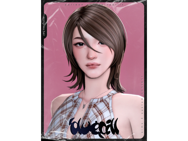 Maxis Match (Bluepill) 2026DROP_39_AF_Jeonghwa Hair - The Sims 4 Custom Content