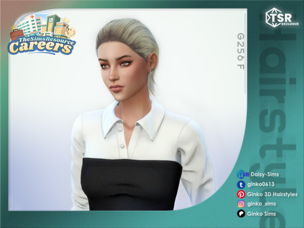 Alpha Slick Back Hair Careers Collection Sims by Daisy - The Sims 4 Custom Content