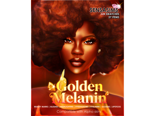 Mix GOLDEN MELANIN Makeup Collection - The Sims 4 Custom Content
