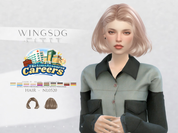 Alpha WINGS NL0 5 2 0 Simple and neat short hair by wingssims - The Sims 4 Custom Content