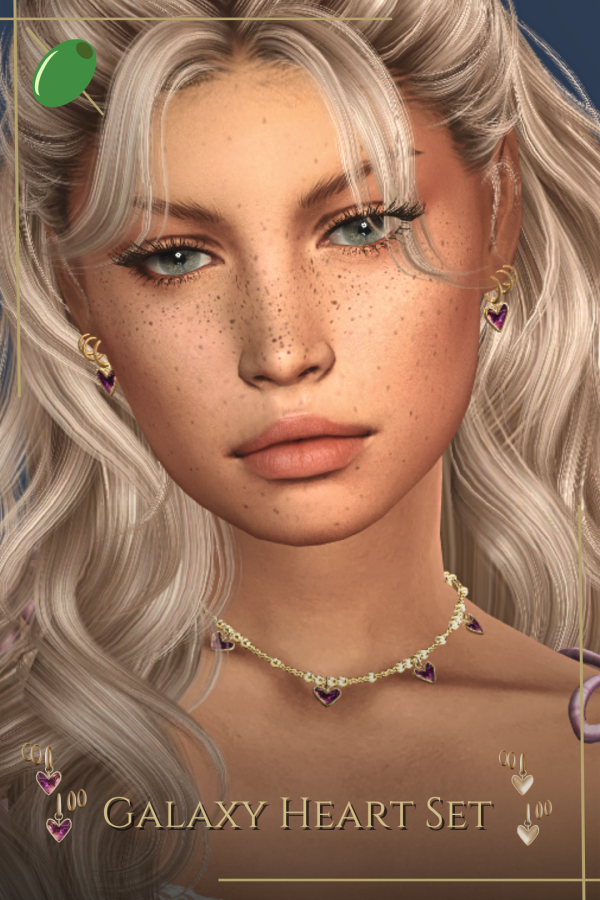 Alpha Galaxy Heart Set by pitted0live - The Sims 4 Custom Content