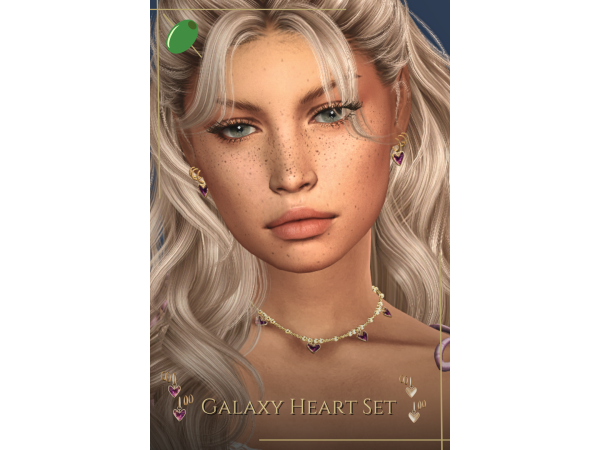 Alpha Galaxy Heart Set - The Sims 4 Custom Content