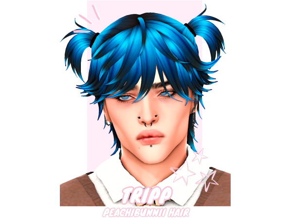Maxis Match Tripp Hair by Peachibunnii - The Sims 4 Custom Content