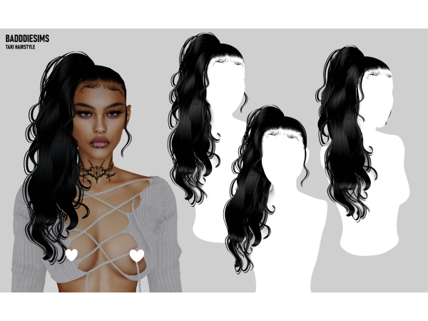 Alpha TARI HAIRSTYLE by BadddieSims - The Sims 4 Custom Content
