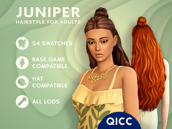 Maxis Match Juniper Hair - The Sims 4 Custom Content
