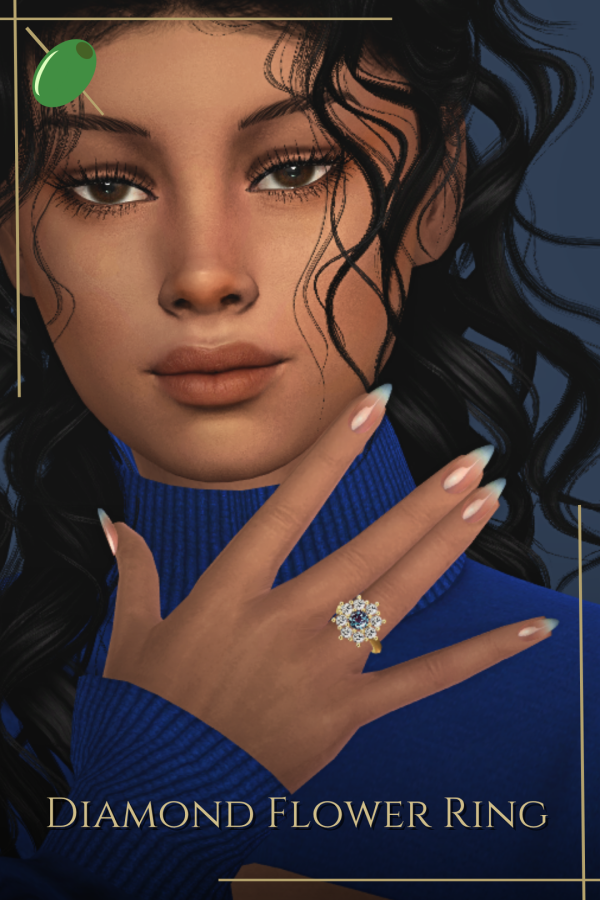 Alpha Diamond Flower Ring by pitted0live - The Sims 4 Custom Content