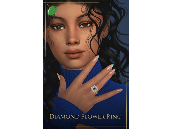 Alpha Diamond Flower Ring - The Sims 4 Custom Content