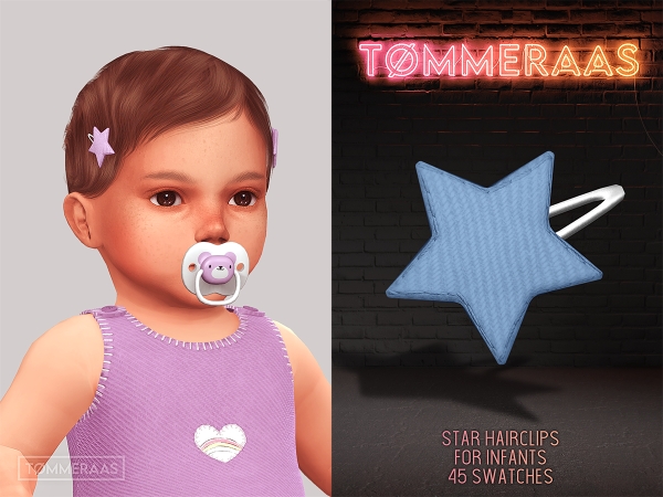Alpha TØMMERAAS Star Hair Clips for Infants - The Sims 4 Custom Content