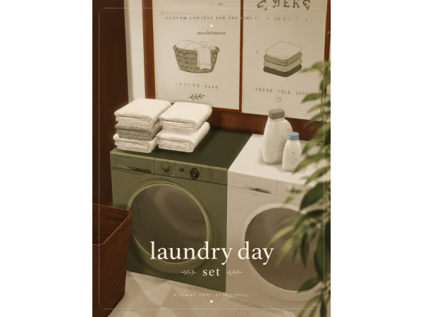 Mix Laundry Day set by mochiimoss - The Sims 4 Custom Content