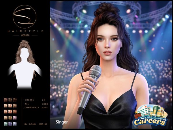 Alpha S CLUB WAVY HAIRSTYLE Careers Collection Club by S - The Sims 4 Custom Content