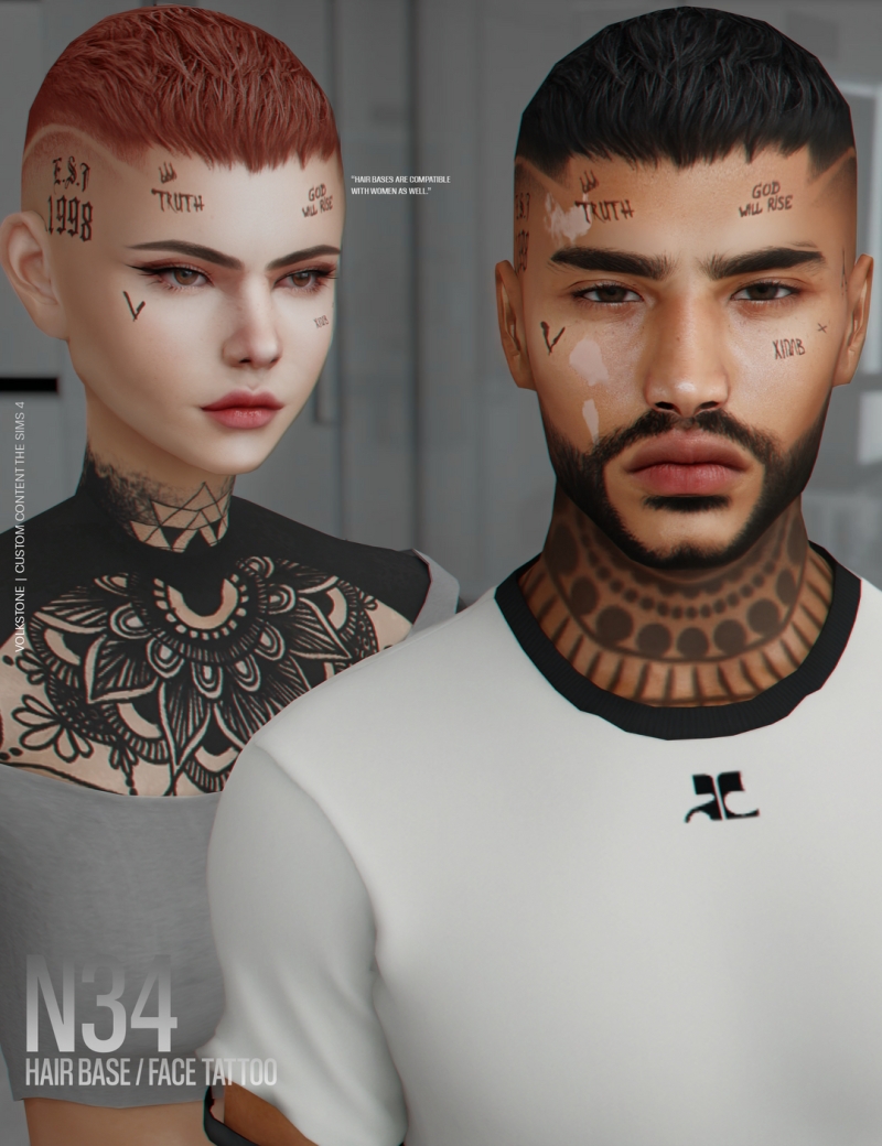 Alpha HAIR BASE N34 (FREE) by volkstonesims - The Sims 4 Custom Content