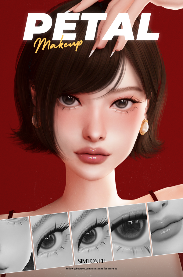Alpha PETAL PACK MAKEUP by simsfinds - The Sims 4 Custom Content