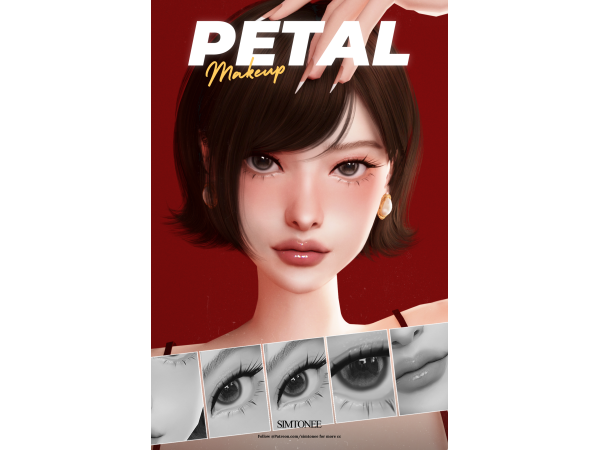 Alpha PETAL PACK MAKEUP by Simtonee - The Sims 4 Custom Content