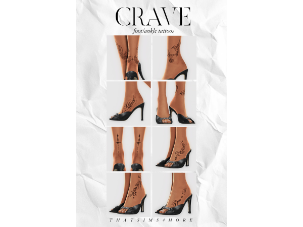 Mix crave footankle tattoos by thatsims4hore - The Sims 4 Custom Content