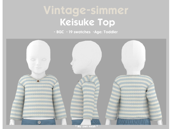 Alpha Keisuke Top simmer by vintage - The Sims 4 Custom Content