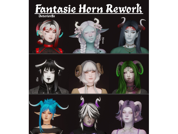 Maxis Match Fantasie Horns Rework by EirwynAdvets - The Sims 4 Custom Content